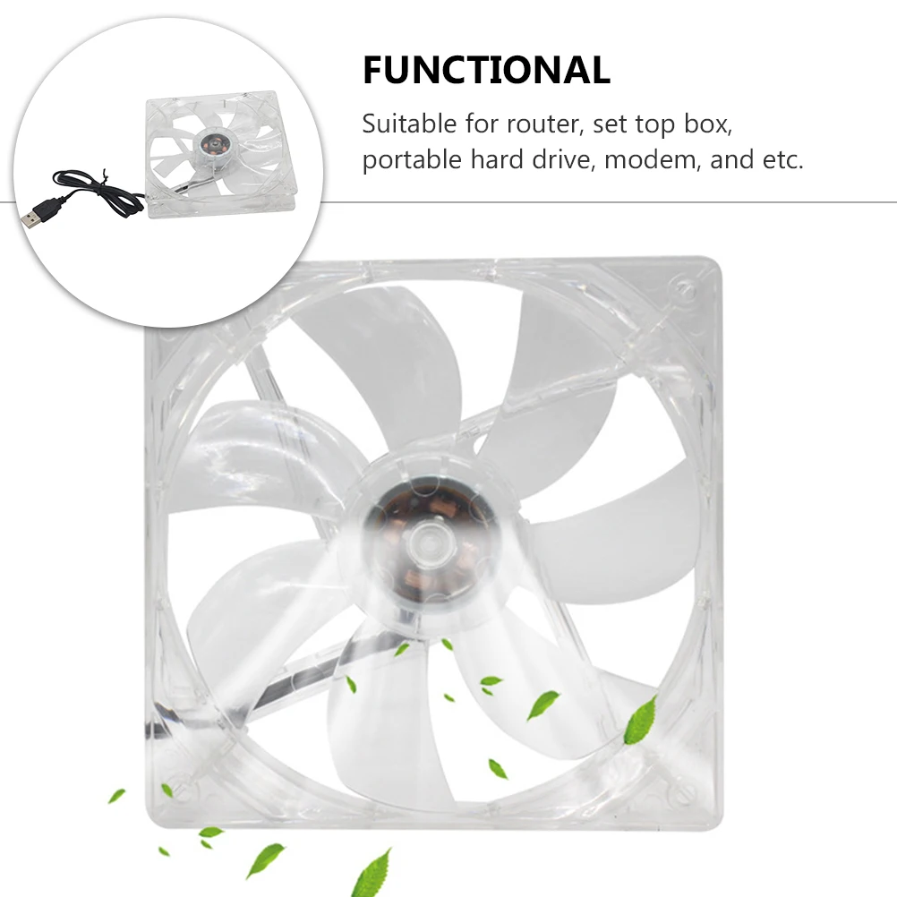 

Silent 12cm USB Cooling Fan for Router Computer Cabinet ABS Radiator High Durability Heat Dissipation Powerful Portable Laptop