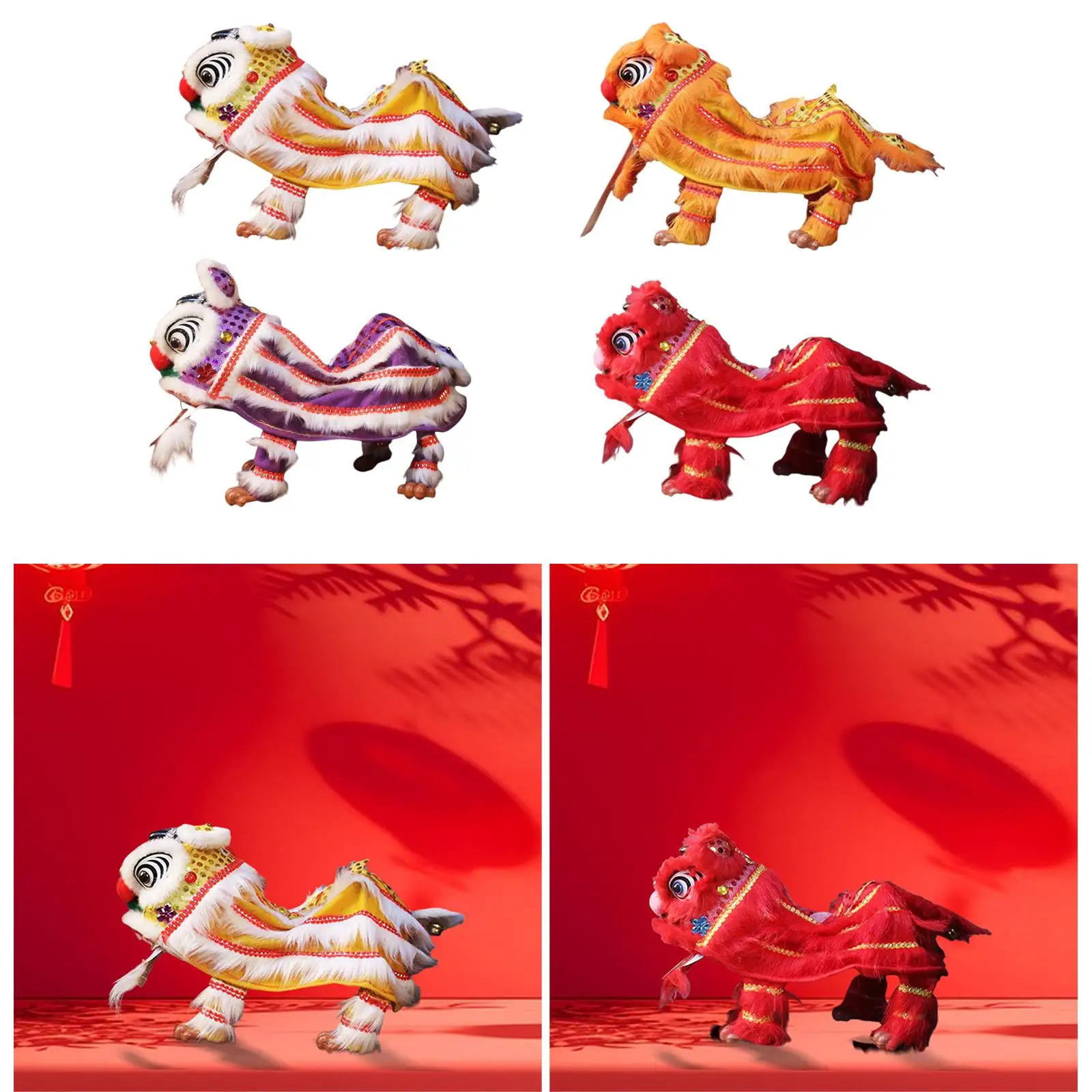 중국어 인형극 사자 장난감 휴대용 창조적 튼튼한 공예 봄 축제