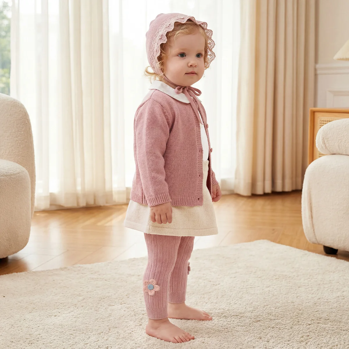 New Spring Autumn Baby Girls Pants Newborn Girl Leggings Tights Cotton Stretch Kids Children Knitting Trousers For 0 to 6Years