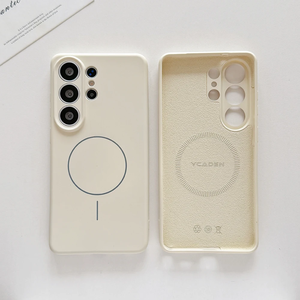 Oryginalne etui na telefon z płynnego silikonu do Samsung Galaxy S26 S25 S24 S23 Ultra Plus S26Ultra, etui z miękką, magnetyczną obudowa kompatybilne z Magsafe, etui samsung s26 s25 ultra. — zdjęcie produktu 2