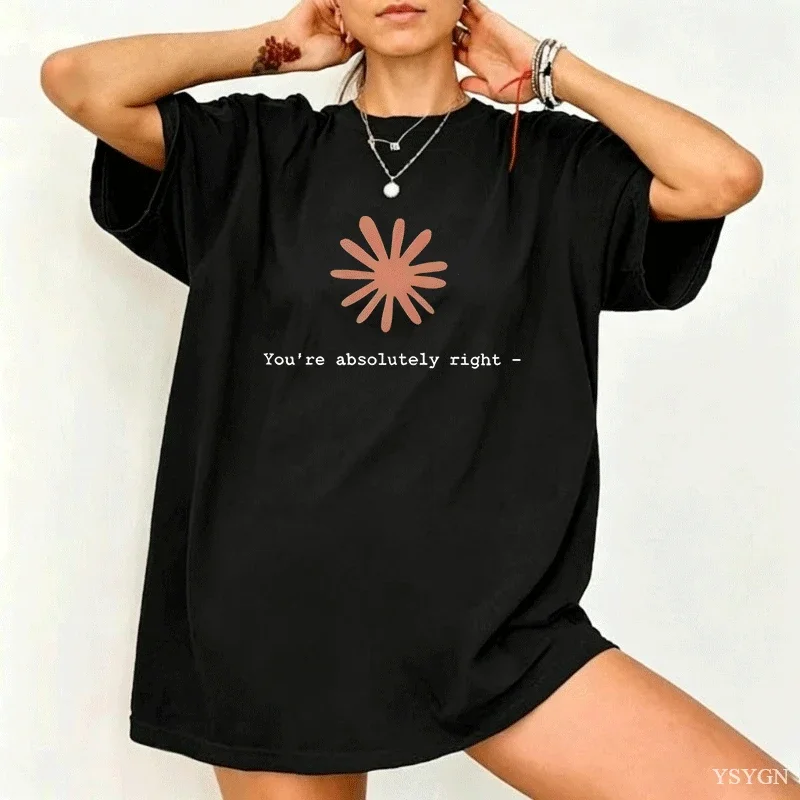 T-shirt Claude AI Sycophancy, intelligence artificielle, vous avez absolument raison, humour, style vintage, délavé, tendance, hauts extensibles