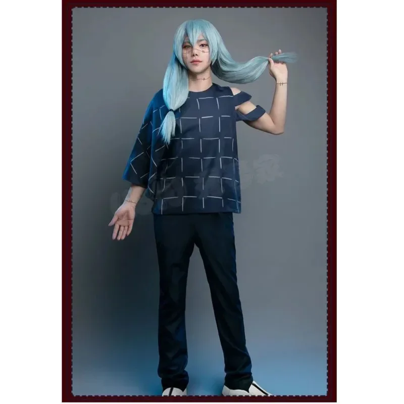 Jujutsu Kaisen Mahito Cosplay Costumes Anime Wig Top Pants Suit Halloween Costume For Men Carnival Party Role Play Wigs Props
