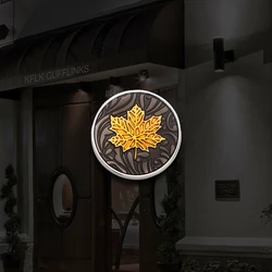 KFLK Fashion Noble Golden Maple Leave Brooch Pins Exquisite Brand Brooches For Mens Costumes Badge Brooch Man New Arrive