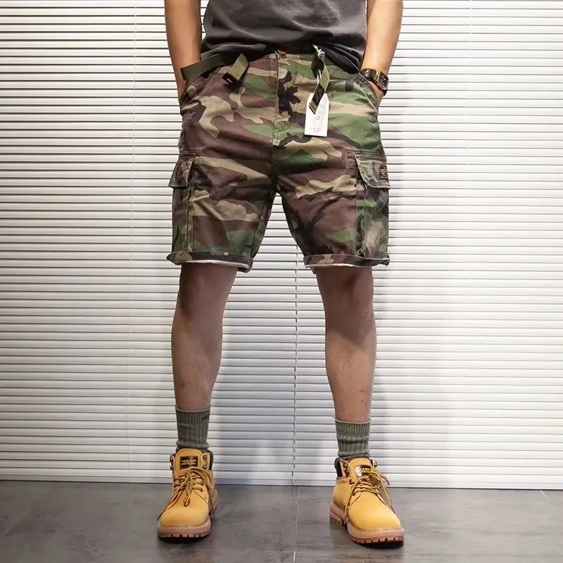 

2026 Men Japanese Street Style Camouflage Cargo Shorts Baggy Stretch Luxury Designer Big And Tall With Pockets Casual Bottoms