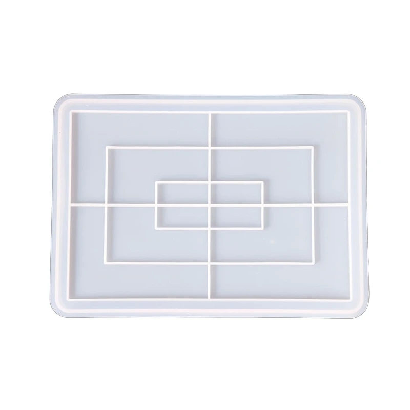 Rectangle Tray UV Crystal Epoxy Mold Serving Plate Resin Silicone Mould DIY Tool