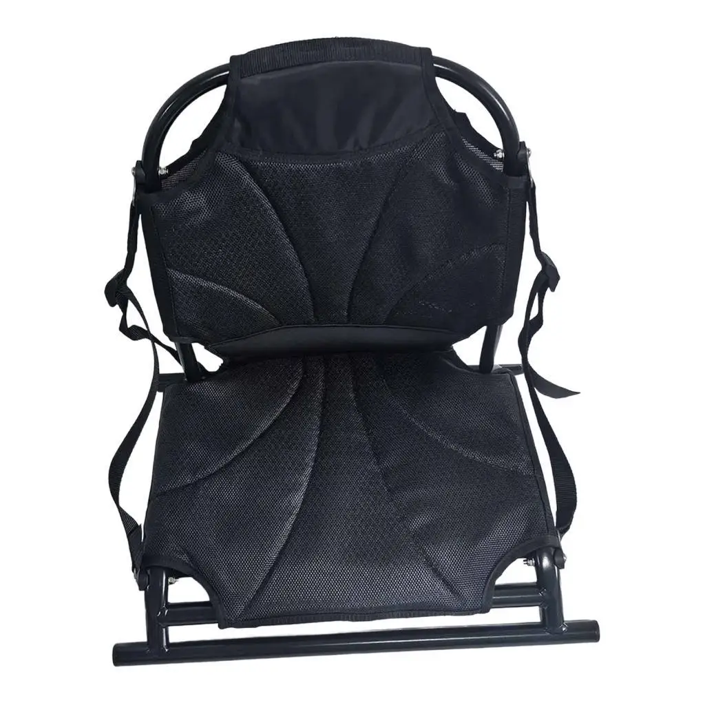 Ergonomic Folding Kayak Seat for Fishing Adjustable Aluminum Alloy Canoe Chair with Soft Cushion for Inflatable Boats