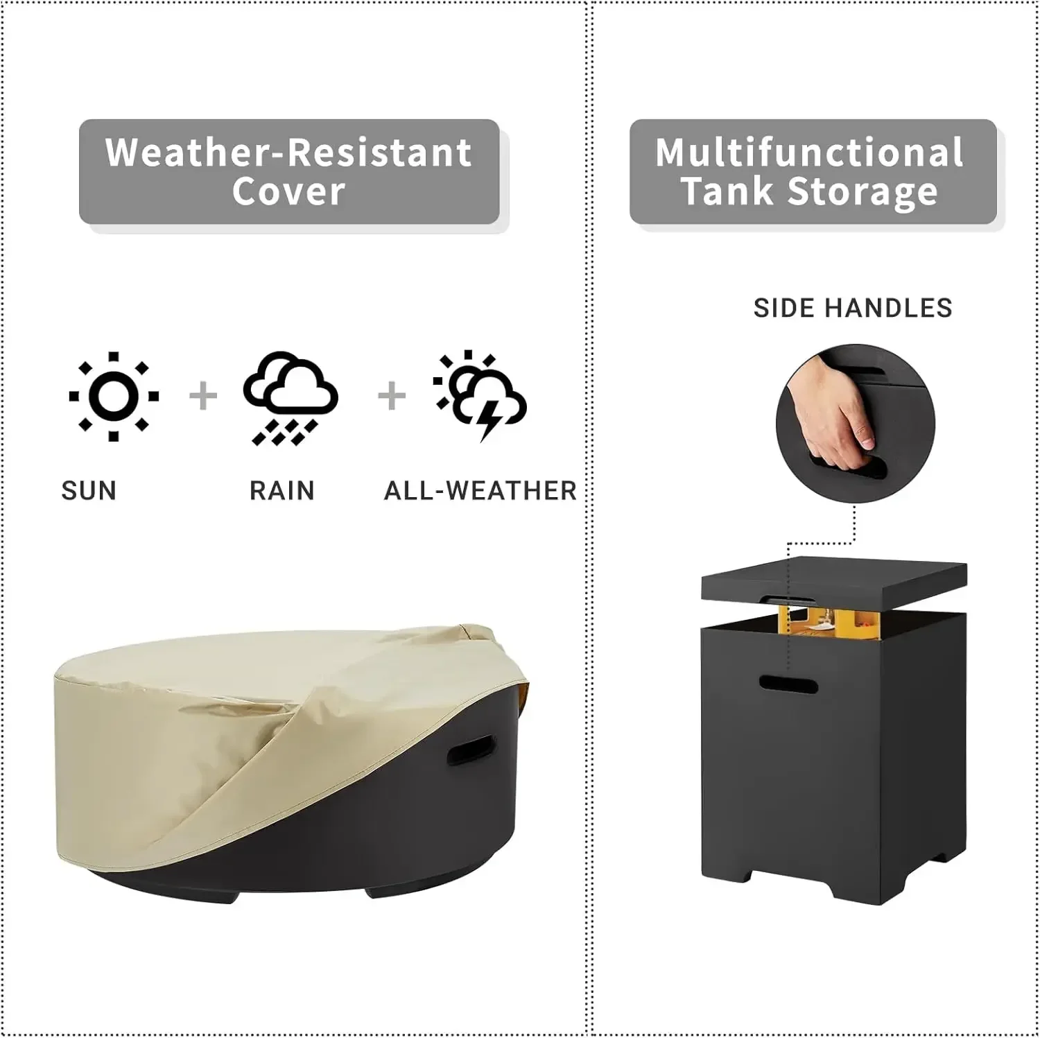 

Hot sales50,000 BTU Outdoor Propane Gas Fire Pit Table, 30 Inch Auto-Ignition Round Gas Fire Pit,Steel Fire Table w/Weather-Resi