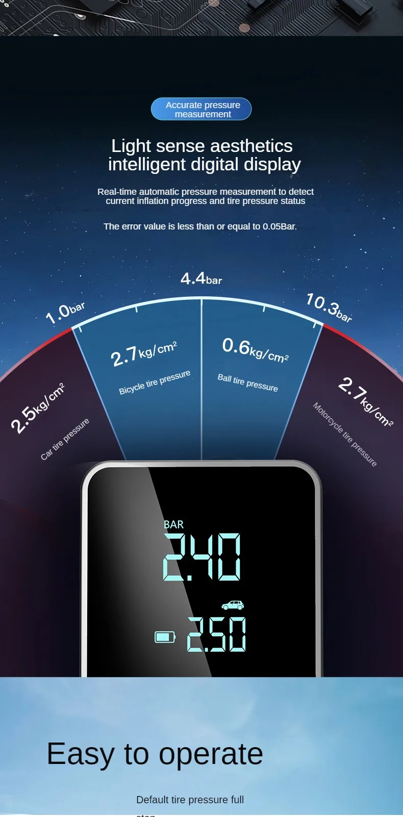 Drahtlose Luftpumpe 150psi Touchscreen Tragbare Elektrische Reifen Inflator Für Auto Fahrrad Motorrad Mini Luft Kompressor Injektor – Detail 11