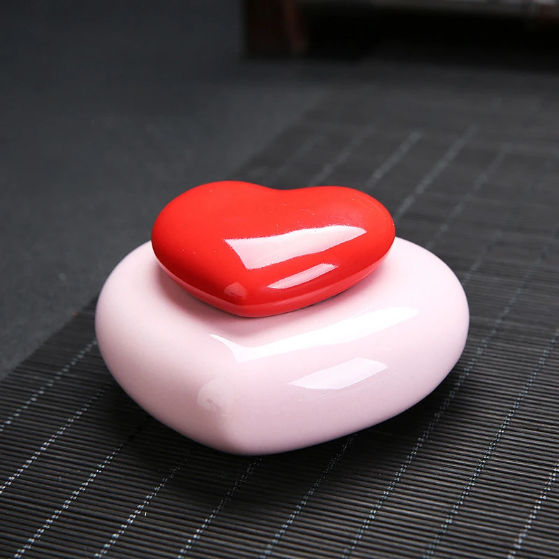 60ml Ceramic Jar Elegant Heart-shaped Face Cream Jar Container Rouge Box Vintage Balm Bath Salt Empty Container Wedding Gift