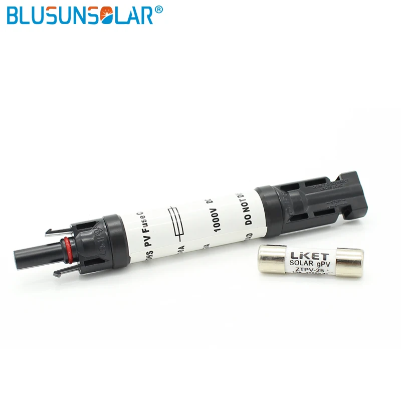 Solar In-line Fuse Connector IP68 1000V DC Solar Fuse Holder Connector With Single Fuse 2-32A Eletion Protection Free Shipping