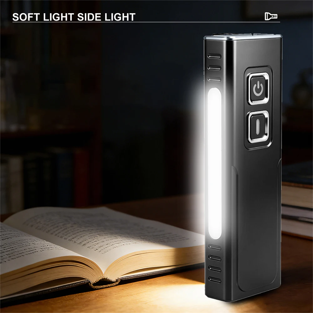 Asafee X739 Multifunctional EDC Flashlight UV Light Rechargeable Magnetic Clip Portable Torch for Inspection Camping Emergency