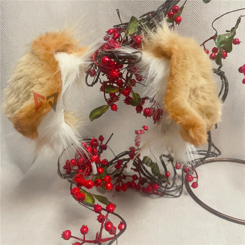 New Hand Made Work Shiba Inu Dog Gold Retriver Ears Hairhoop Headwear Tail Tail-curling Costume Accessories Custom Made