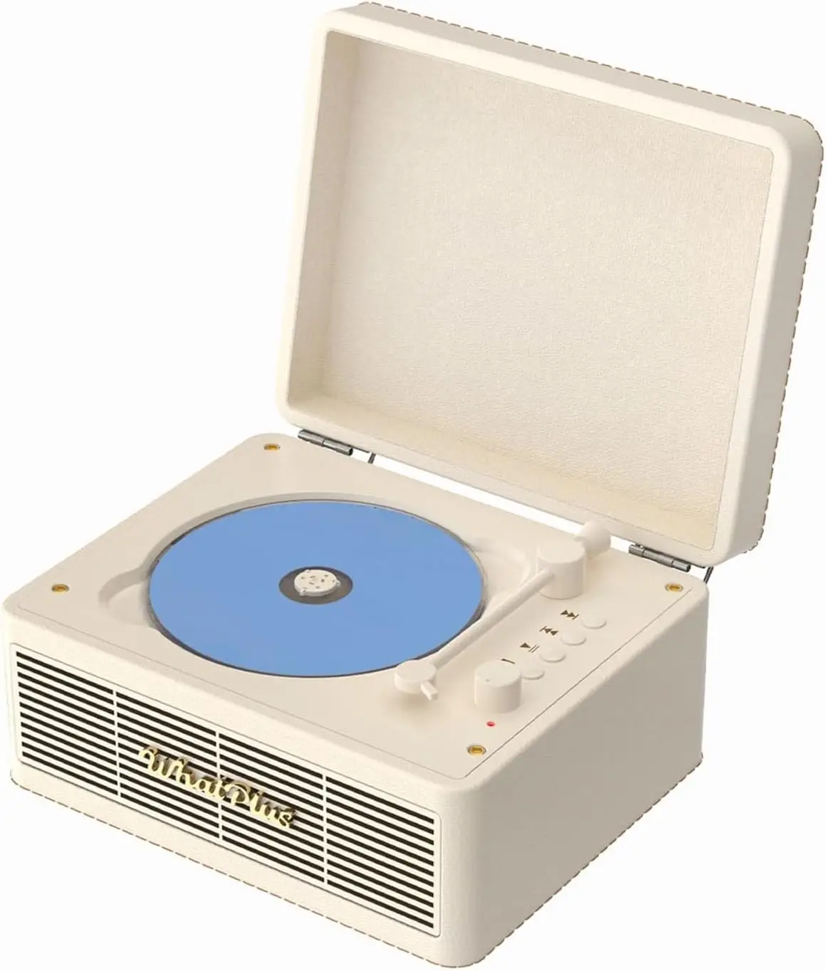 

Ретро-проигрыватель CD с Bluetooth, перезаряжаемой батареей, поддержкой AUX/TF и встроенными динамиками - винтажный белый цвет