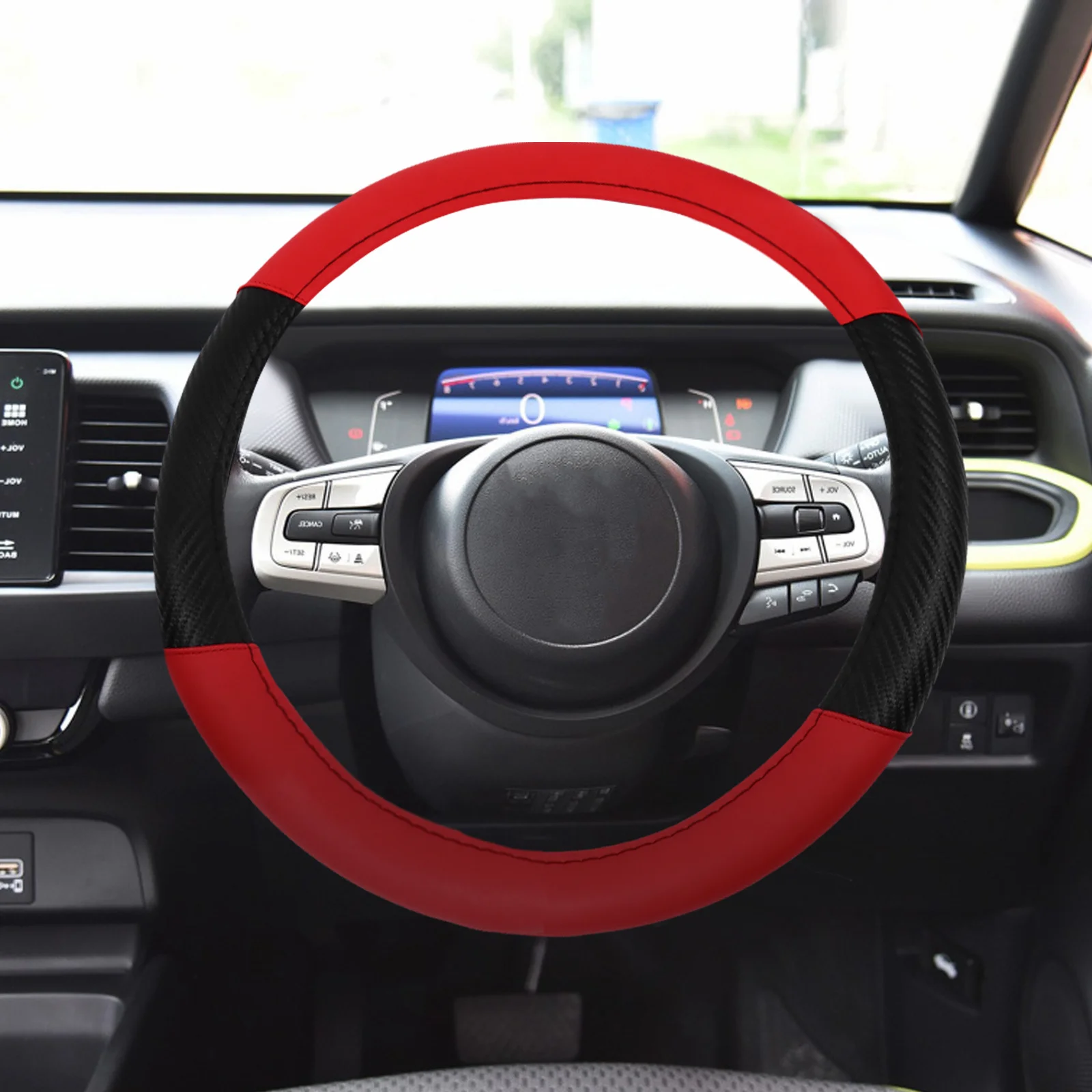 

1pc Universal Wheel Cover Non-Skid Durable Fiber Car Steering Protector Smooth Comfort Grip Auto Steering Sleeve For All Cars