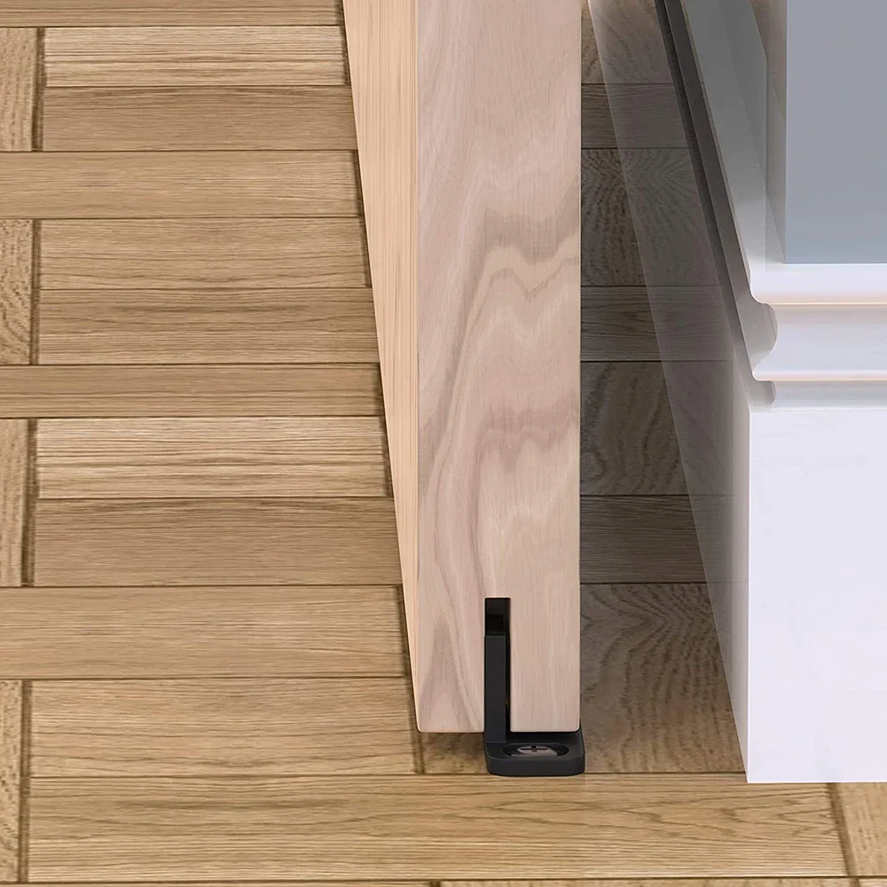 4 Pieces Barn Door Floor Guide Parts Adjustable To Stabilize Sliding And Swinging Doors Compatible With Multiple Door Sizes