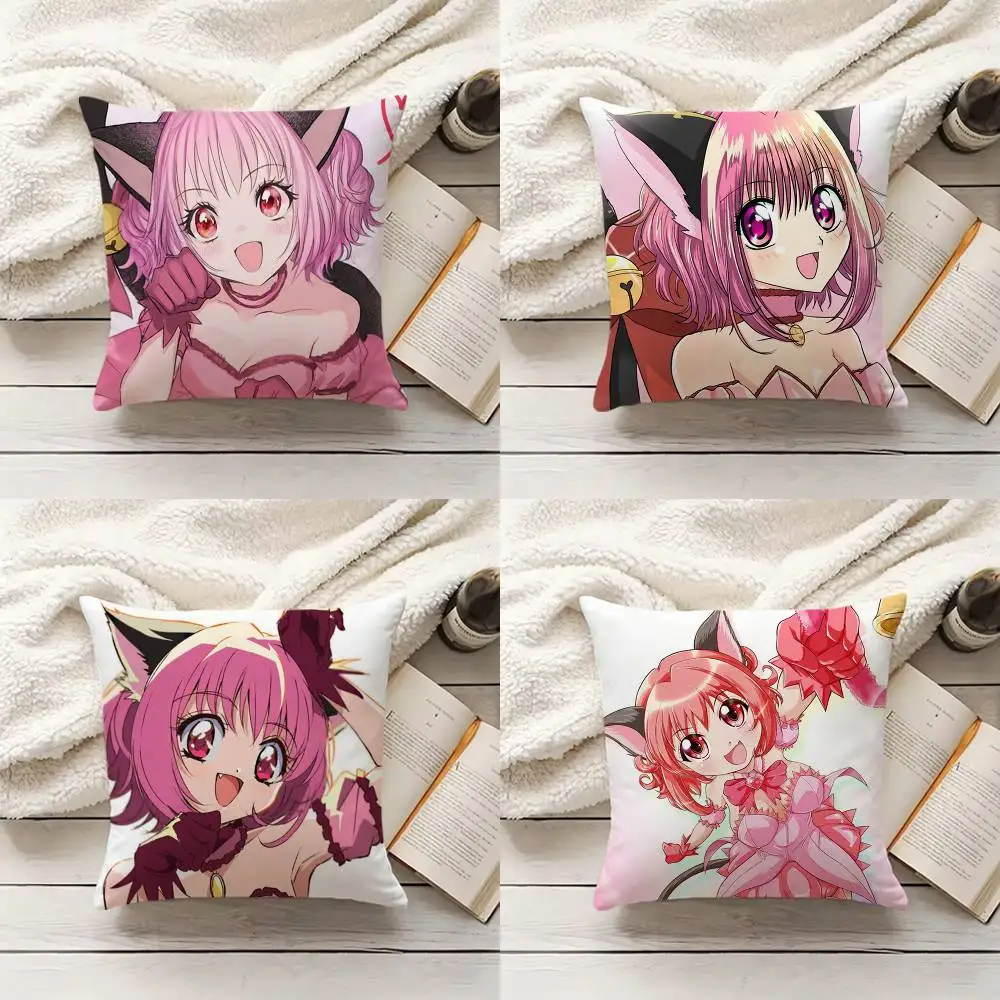 Tokyo Mew Mew M-Momomiya I-Ichigo Various Sizes Square Pillow Case For Car Home Bedchamber Decor