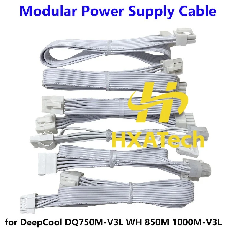 White ATX 24PIN PCIe 8p(6+2) CPU 8Pin SATA IDE Modular Power Supply Cable for DeepCool DQ750M-V3L WH DQ850M-V3L WH DQ100M-V3L WH