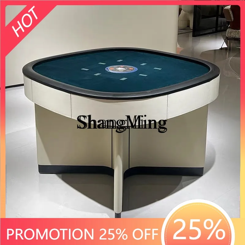 ZYY light luxury automatic household mahjong table chess and card multi-functional silent leather mahjong machine
