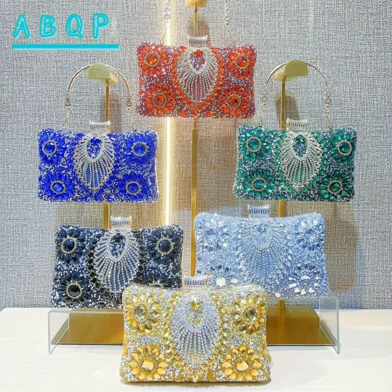 New Evening Clutch Luxury Brand Diamond-encrusted Sparkling Evening Clutch Diamond-encrusted Fashionable Women's Shoulder Bag