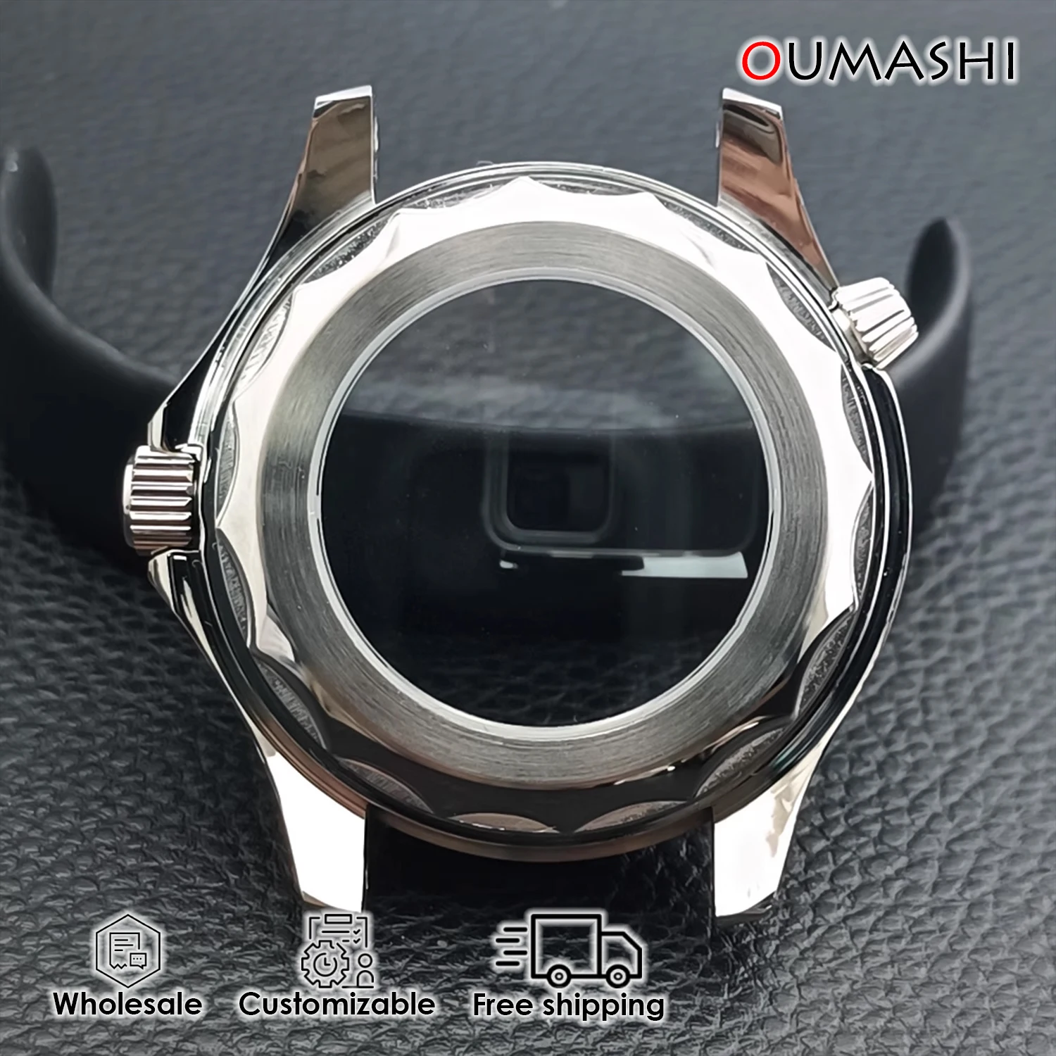 41mm men's case NH35 fashionable and casual modified watch accessory 10ATM waterproof transparent bottom watch case