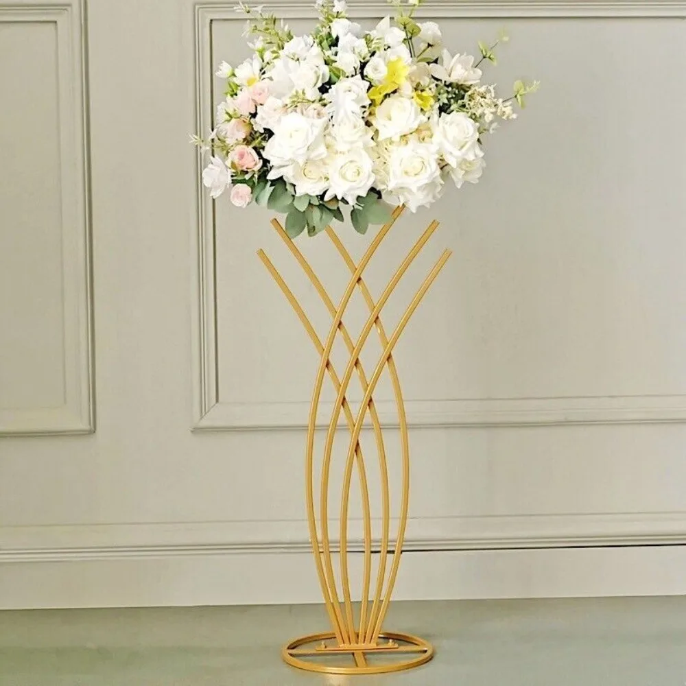 

28 Gold Metal Flower DISPLAY STAND Mermaid Tail Design Centerpiece Party Events