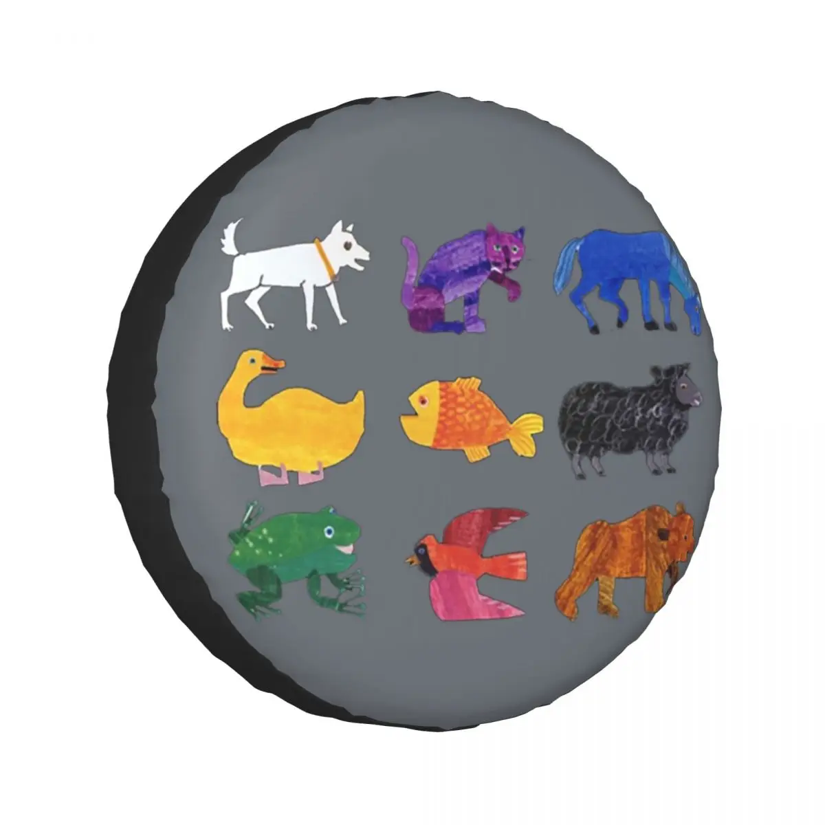 Cubierta de neumático de repuesto personalizada de animales Eric Carle para coche Pajero 4x4 cubiertas protectoras de rueda 14 "15" 16 "17" pulgadas