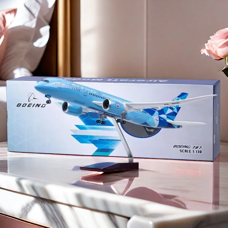 

Scale Diecast Model 43CM 1:130 Etihad Airways Boeing 787 Manchester City livery Resin Airplane Airbus Collection Display Gifts