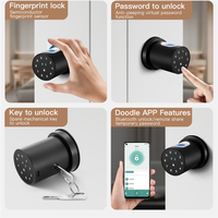 Tuya BLE Smart Handle Lock Fingerprint Keyless Ball Knob Passcode Keypad Digital Bedroom Door Lock Replace Single Tongue Locks