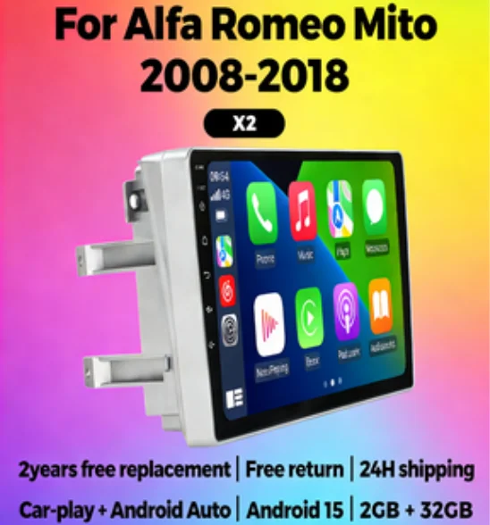 

Автомагнитола MEKEDE Android 15, 2 DIN, с навигацией и CarPlay для Alfa Romeo MiTo 955 (2008-2016), автомобильная мультимедийная система