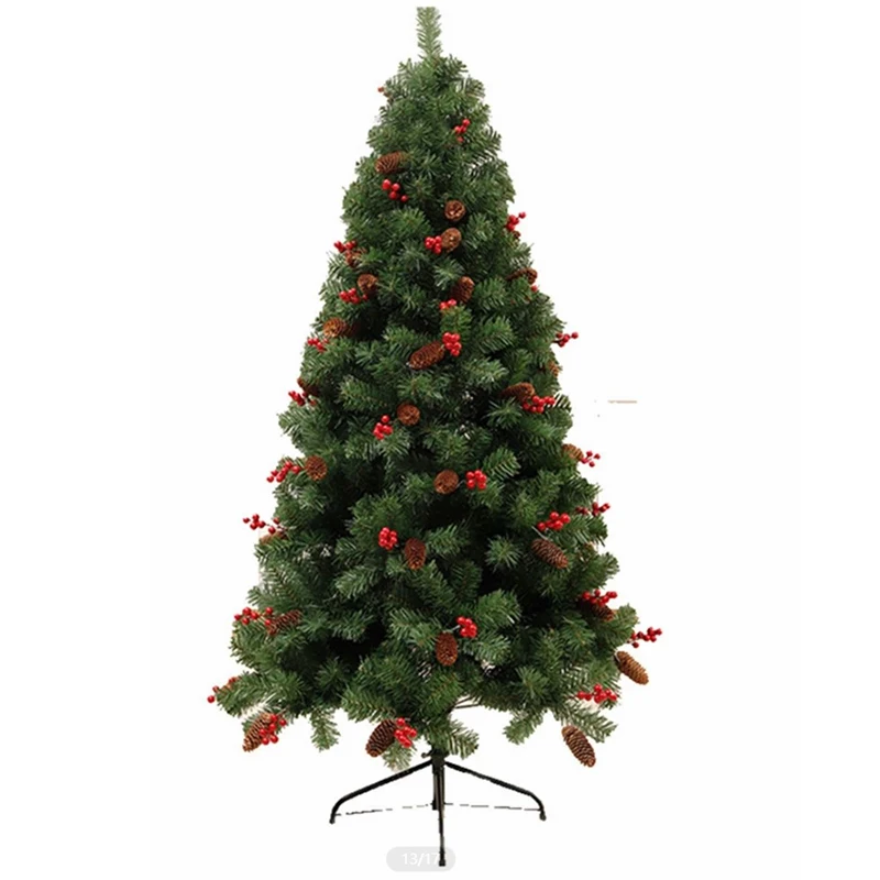 

The Artificial Christmas Tree is Accompanied by Red Pine Cones 120/150/180cm 3 Sizes Available PVC Christmas Tree