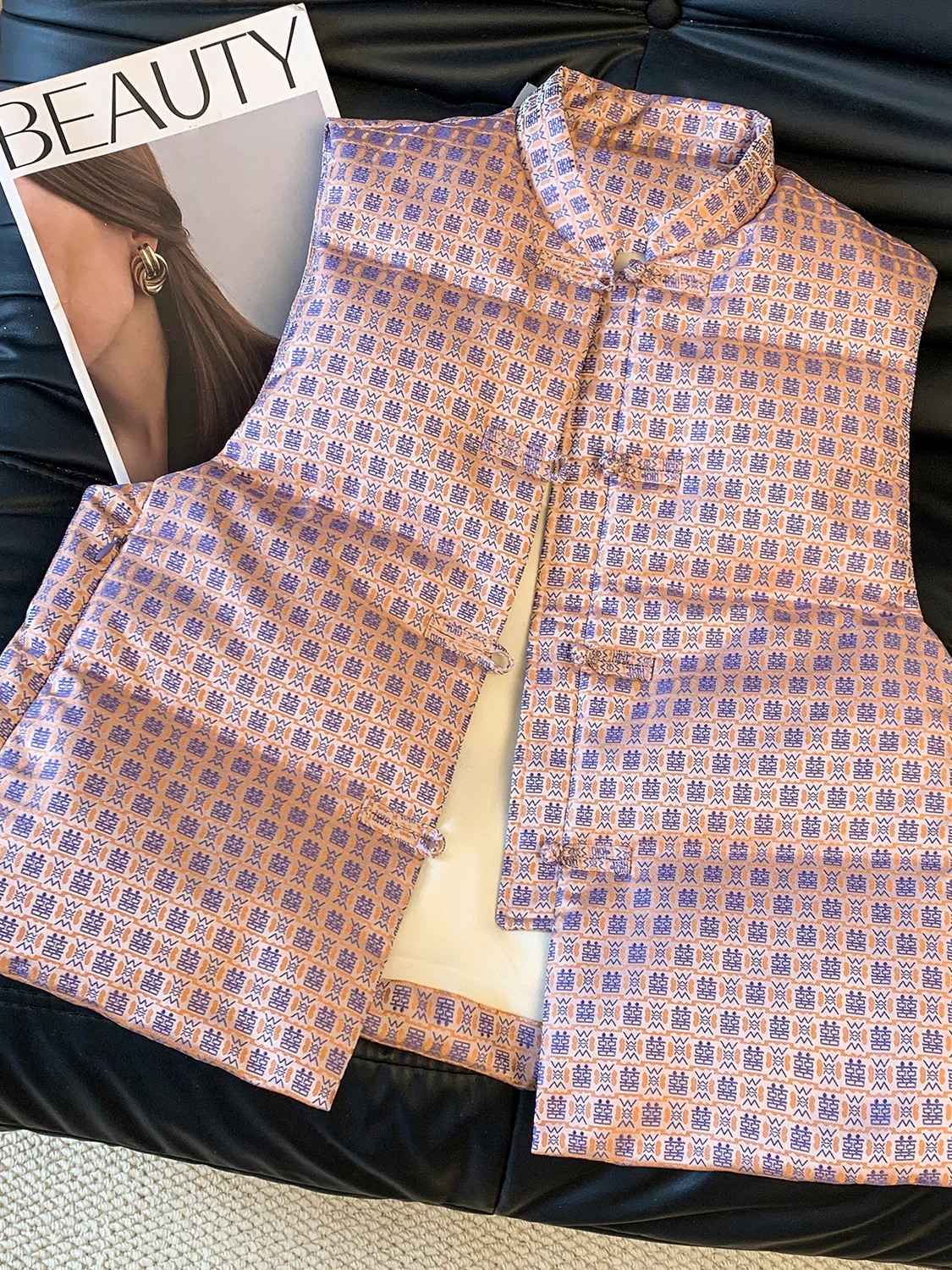 ティエンエド刺繍入りダブルハッピン花柄エメドダウンコットンベスト暖かい冬用芸術的女性用ベスト通勤用スレラウンド...