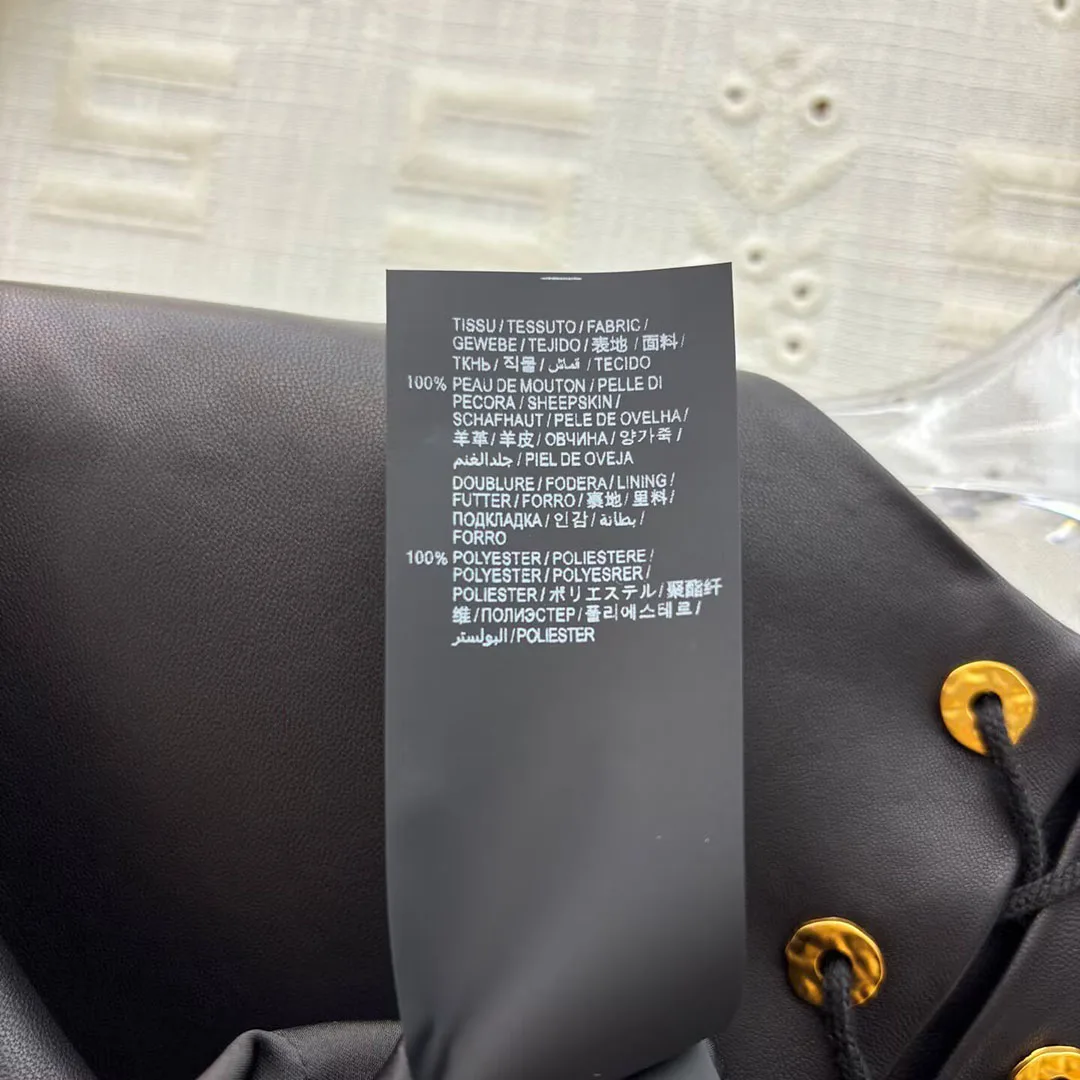 Top Quality 100% Sheepskin Soft Real Leather Jacket Women O-neck Long Sleeve Gold Buttons Back Cross lace-up Vintage Slim Coat