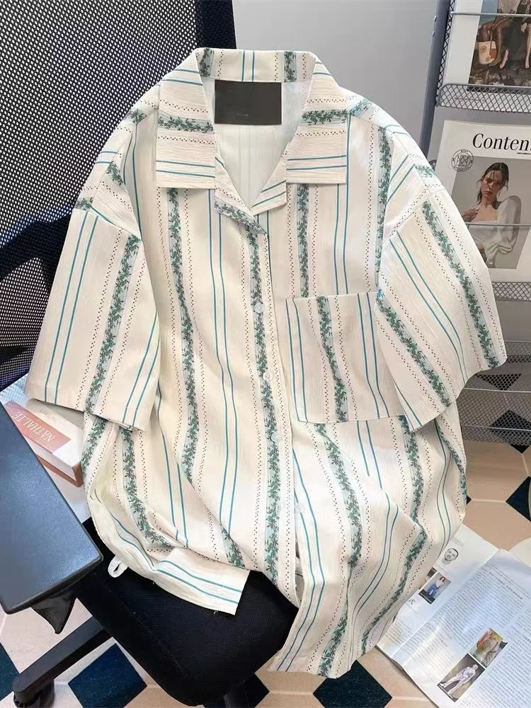 

Новинка: Летняя повседневная верхняя одежда в полоску в японском и гонконгском стиле, свободного кроя, от Pure Desire Sle