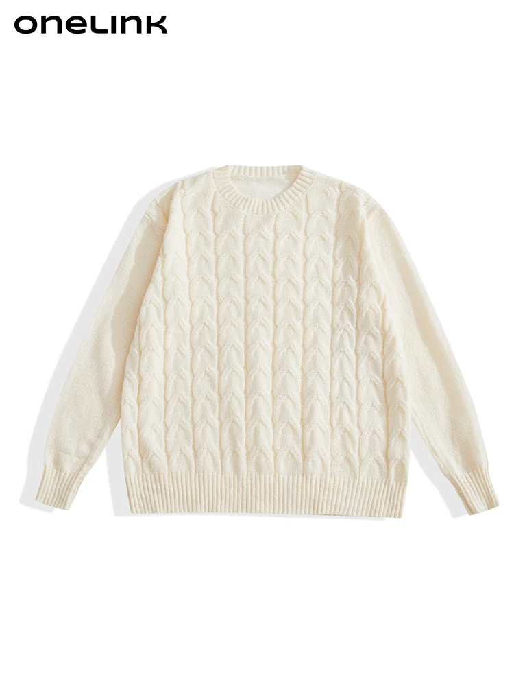 

ONELINK Plus Size Women Autumn Winter Suede Wool Pullover Sweater White O Neck Long Sleeve Office Lady Oversize Knitted Clothing