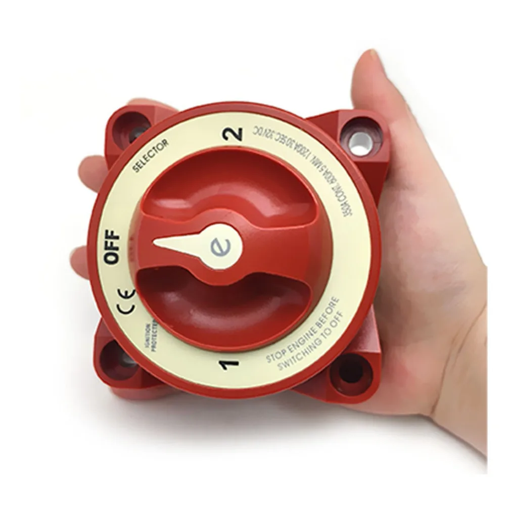 

1PCS 3-Position Heavy Duty Red Battery Switch Power Main Switch For Yacht RV Ignition Protected Marine Boat Isolator Switches
