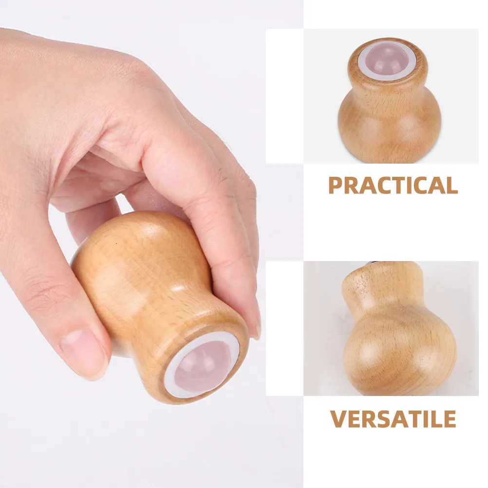 Jade Massage Facial Tool Wood Handle Face Neck Relief Muscle Soothing Roller Home Use Full Body Skin Care Massager