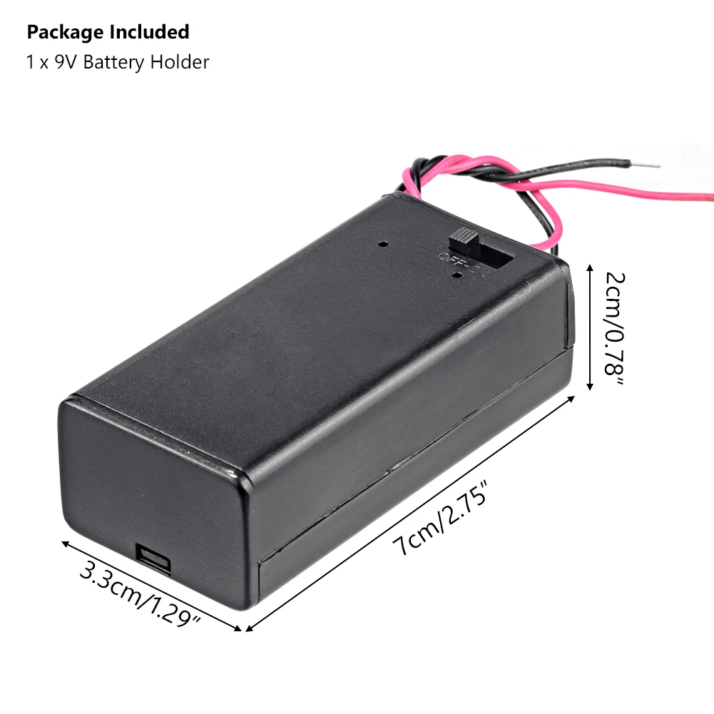 9V Battery Case Wire Lead ON/OFF Switch PP3 Box Holder Connection Wire Cable With For DIY Power Supply Adapter Dock Holder