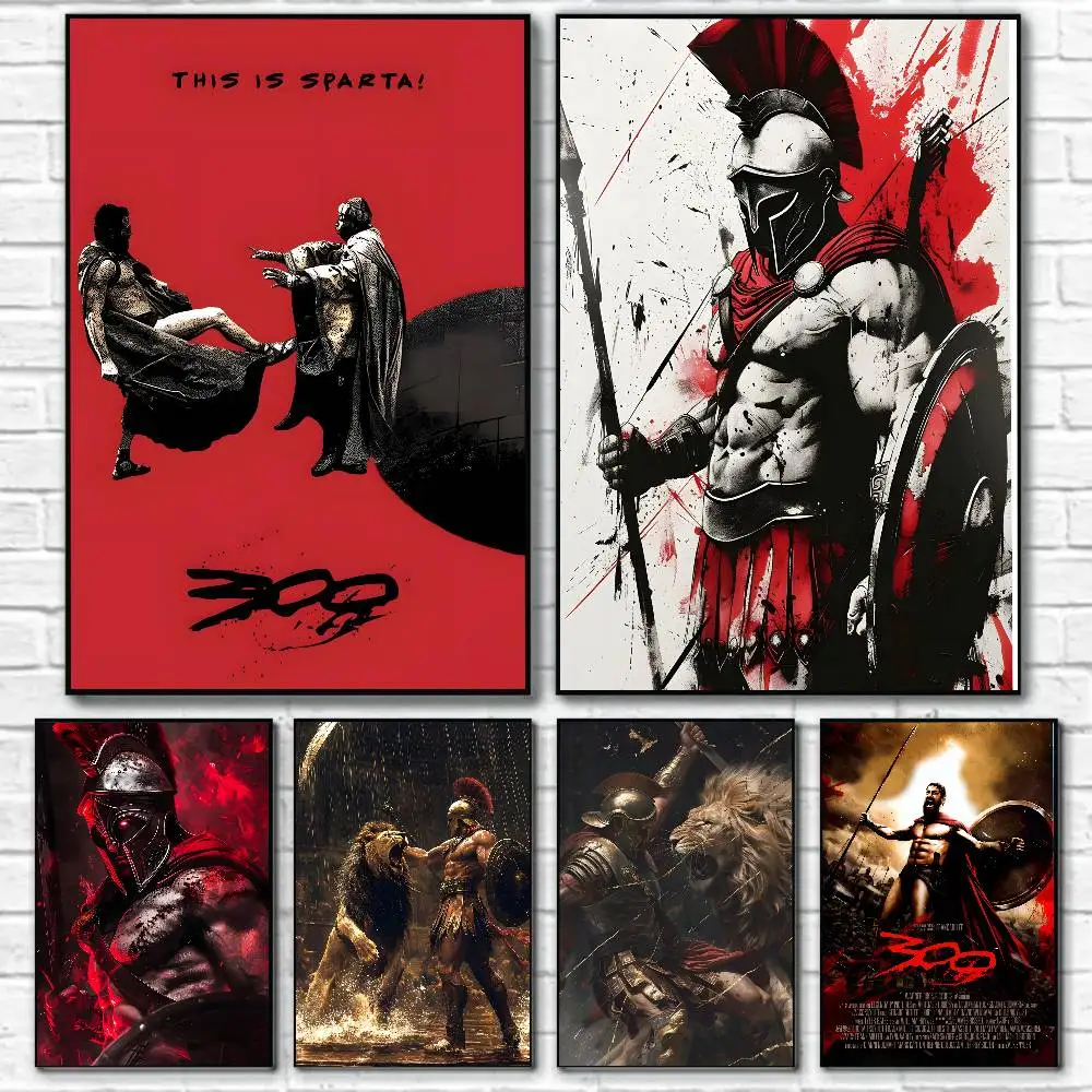 S-Sparta 300 Warrior Movie Famous Poster Canvas painting poster with prints Home bedroom living room decoration gift
