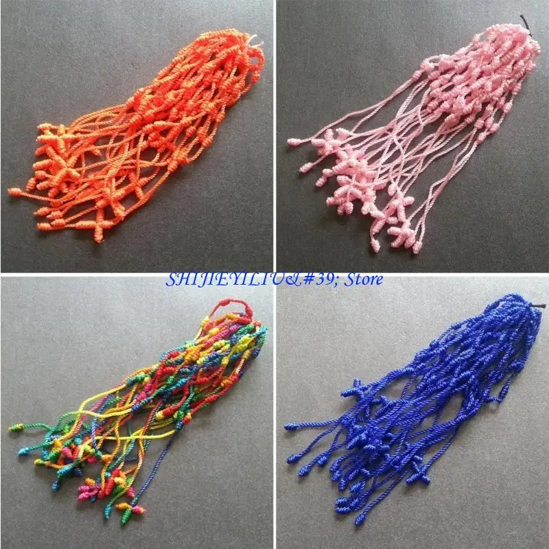 E21F 12x DIY Hand-made 7 Knot String Rope Bracelet Adjustable Tibet Bracelet Jewelry