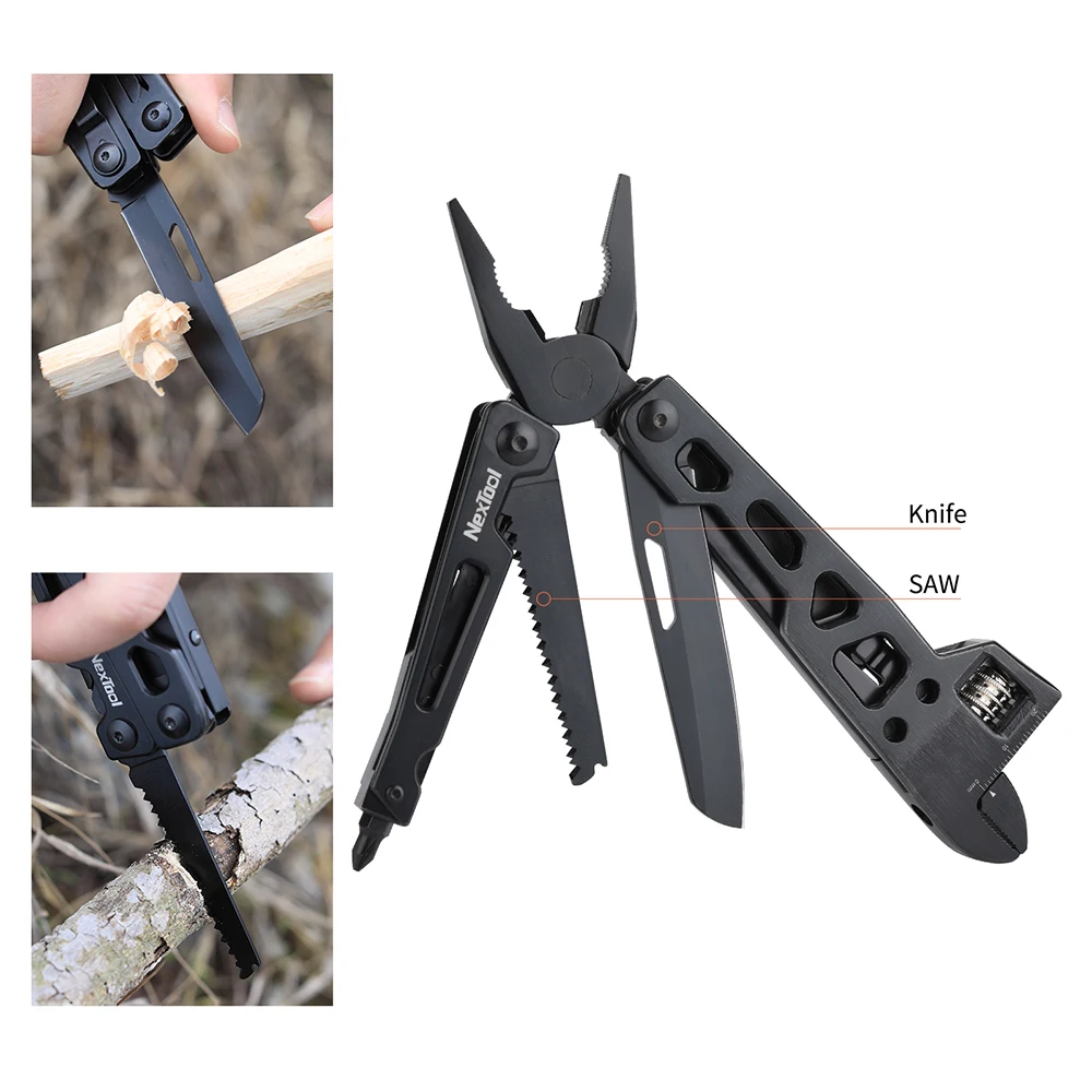 NexTool 9 In 1 Multitool Wrench Knife Multi-Purpose Folding Pliers Wood Saw Slotted Screwdriver Kitchen Cutter Outdoor EDC Tools