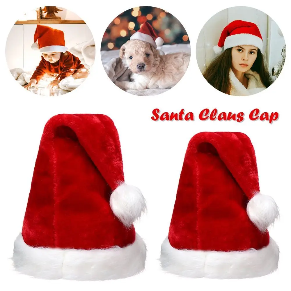 Universal Plush Christmas Hat Red Thickness Santa Claus Cap Classic Merry Christmas Festival Supplies Masquerade