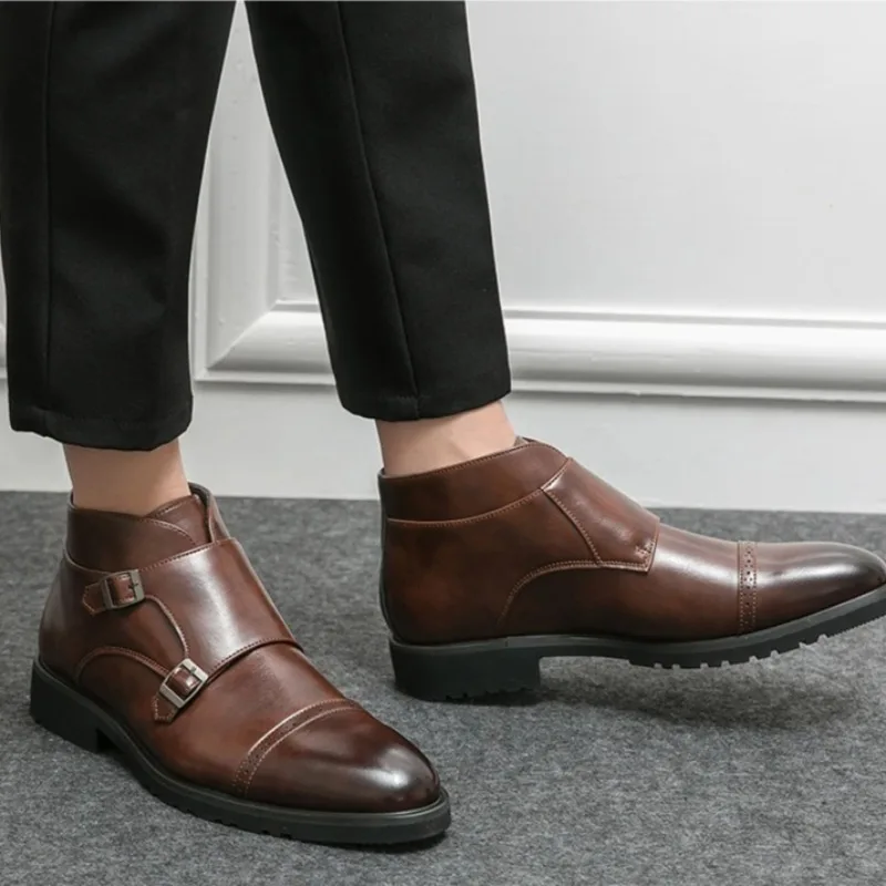 High Quality Men's Boots Fashion Business Men Dress Casual Boots Outdoor Wear-resistant Workwear Boots for Men Botas Para Hombre