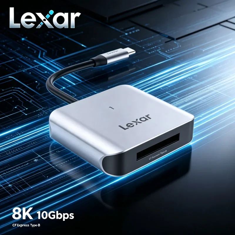 8k-rawビデオ対応-cfexpress-type-bカードリーダー-lexar-510u-10gbps-usb-32-gen-2-type-c-高速-cfeリーダー-カメラ-ノートパソコン用