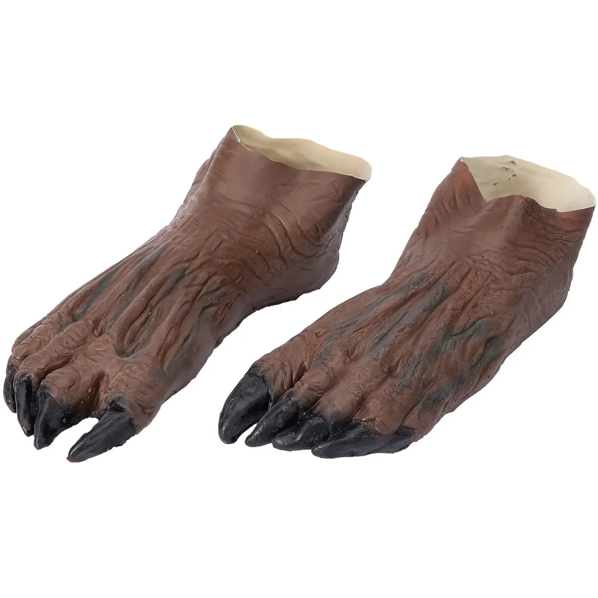

1Pair Foot Covers Premium Latex Horror Podotheca for Halloween Carnival Fright Party Decor Brown Horror Podotheca