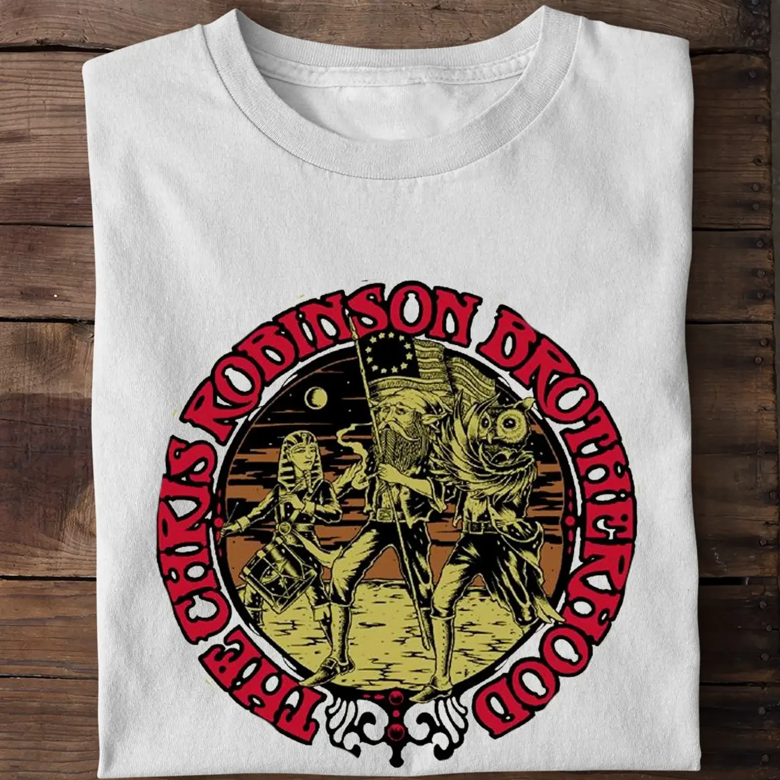 Chris Robinson Brotherhood Cotton Band White S 2345XL T shirt S3262 vintage Washed Stretched Breathable Versatile