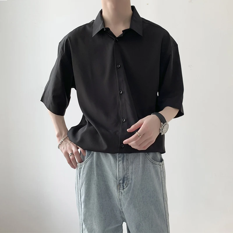 

Men's Summer Casual Half Sleeve Stretchy Shirts Standard-fit Dress Single Patch Pocket Wrinkle Free Formal Business Shirt B202