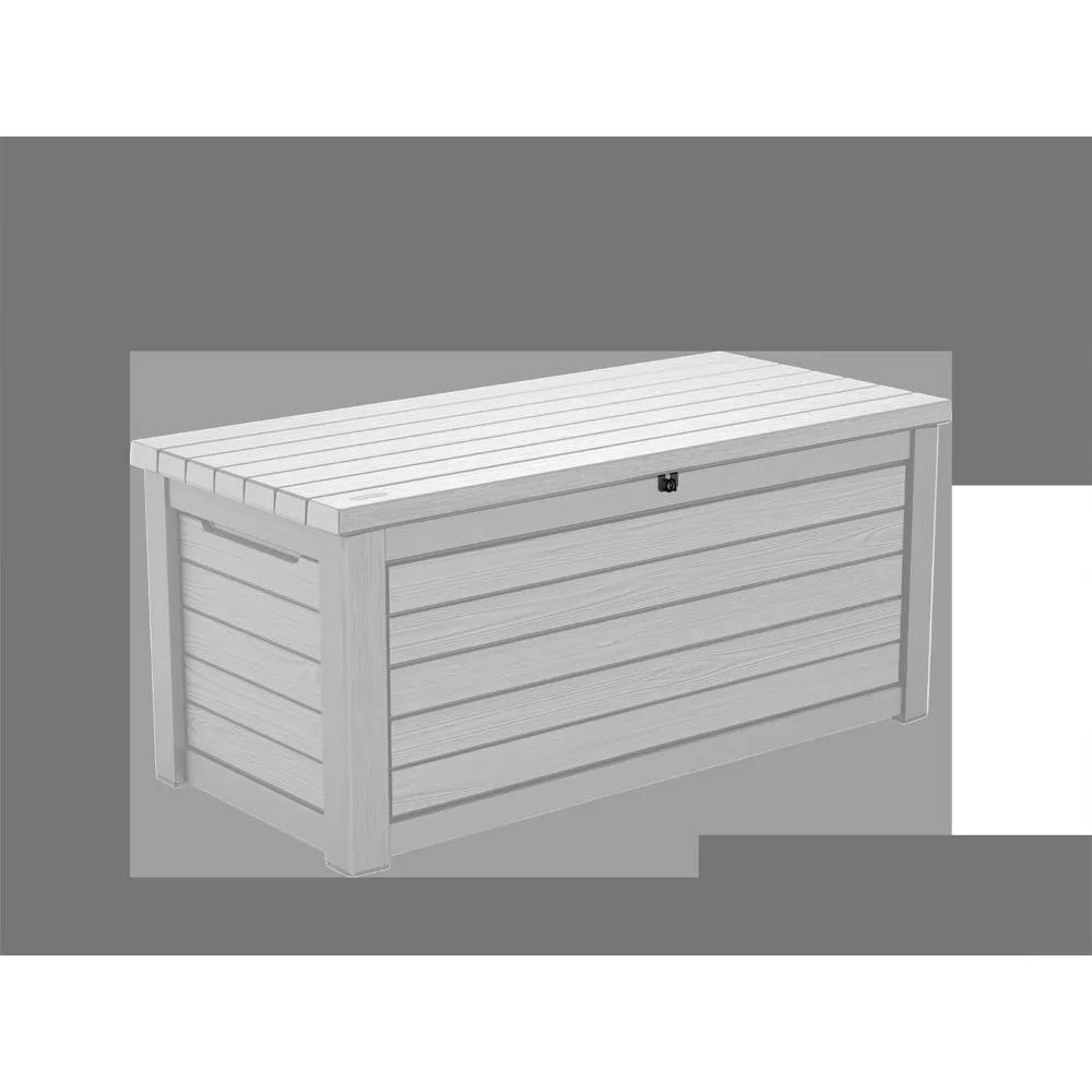 

165 Gallon Weather Resistant Resin Deck Storage Container Box Outdoor Patio Garden Furniture, White