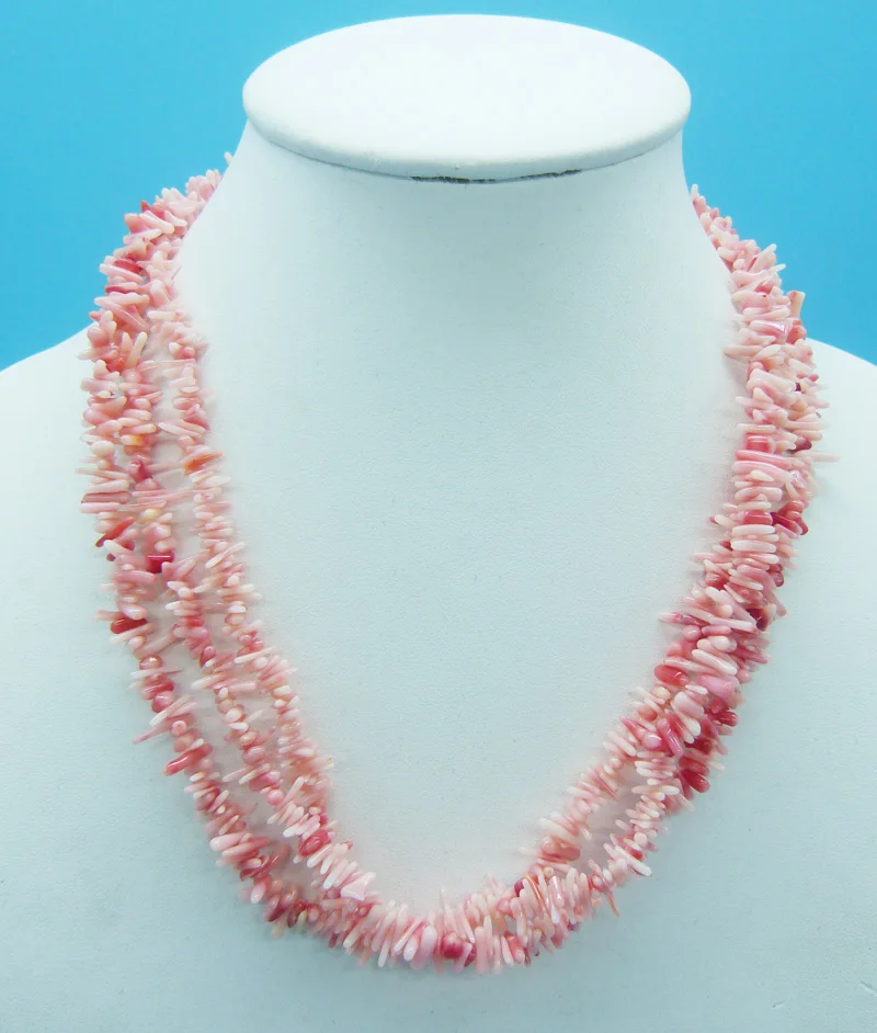 Delicate, beautiful, irregular natural coral necklace, real natural color. Refuse to dye 18