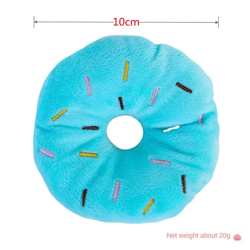 Pet Puppy Cat Donuts Squeaky Plush Toy Chew Squeaker Sound Dog Play Bite Toys Watermelon Ice Cream Watermelon Mango Lobster Kiwi