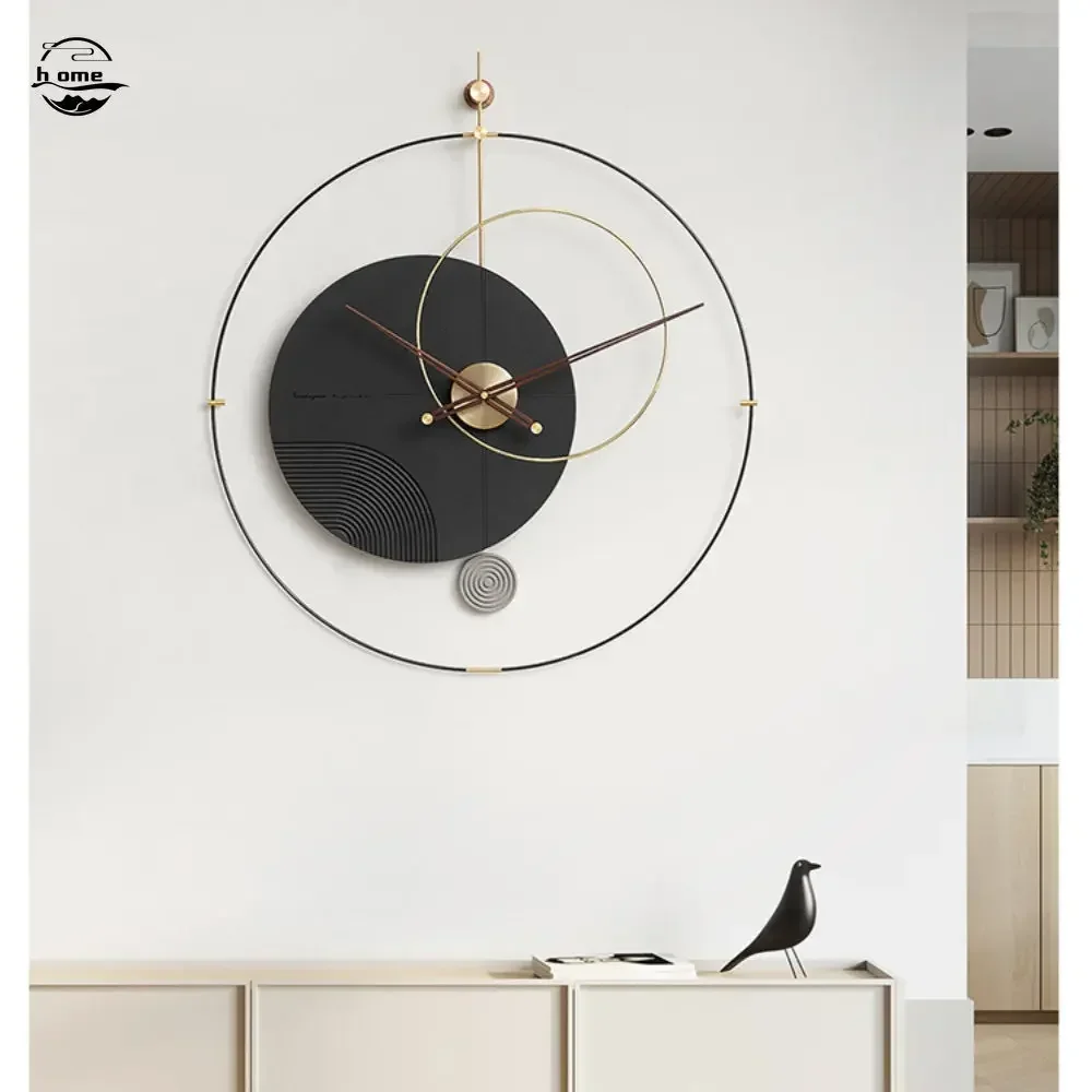 Large Wall Clock Living Room Watch Kitchen 80cm Circular Nordic Spanish Clock Home Restaurant Background Wall Decoration Reloj